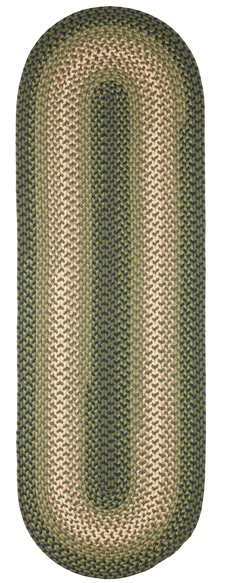 Twin River Green Multi braided indoor/outdoor rug by Rhody Rug