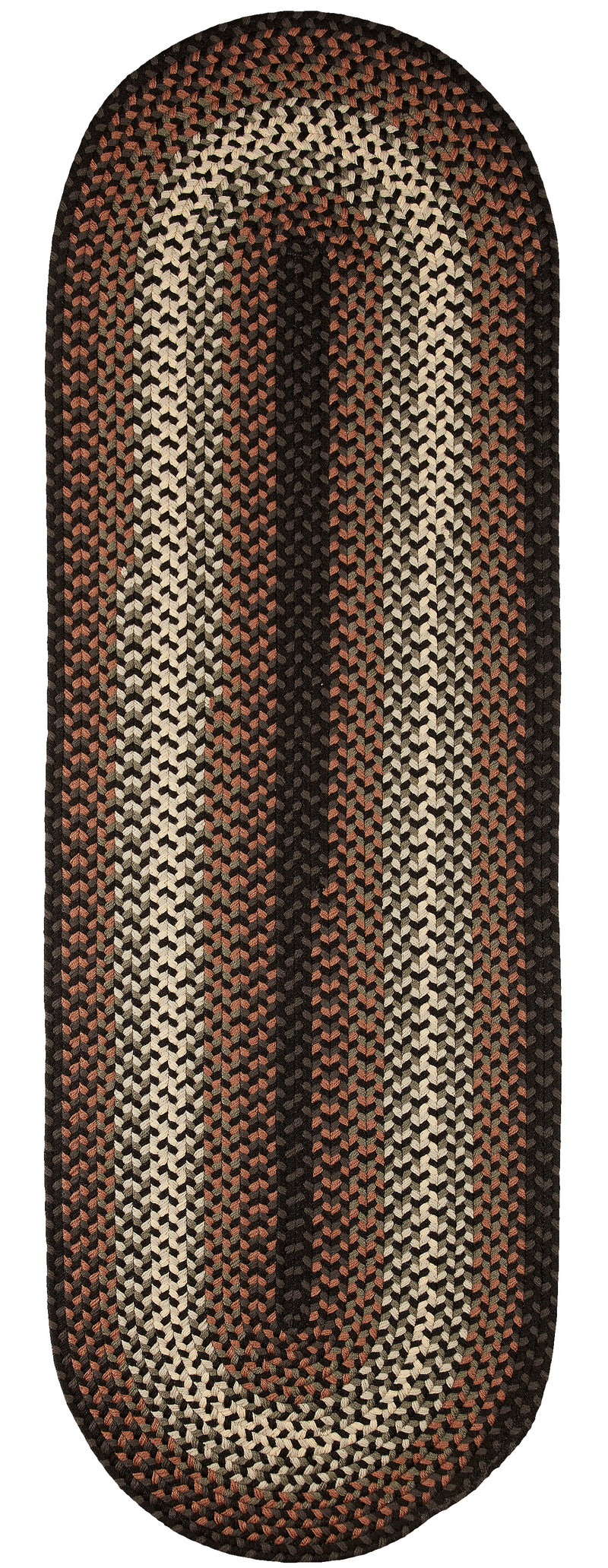 Twin River Black Multi braided indoor/outdoor rug by Rhody Rug