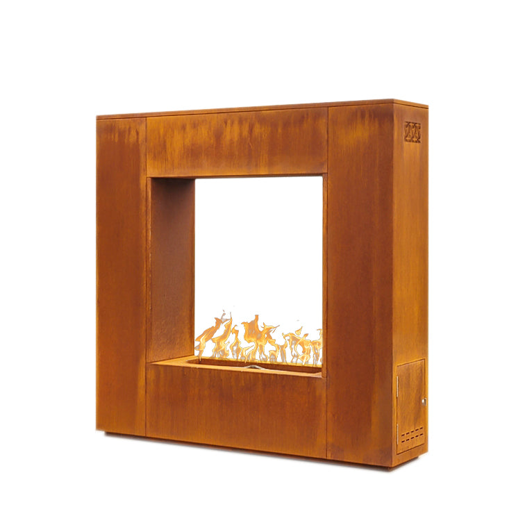 The Outdoor Plus The Williams Fireplace - Corten Steel