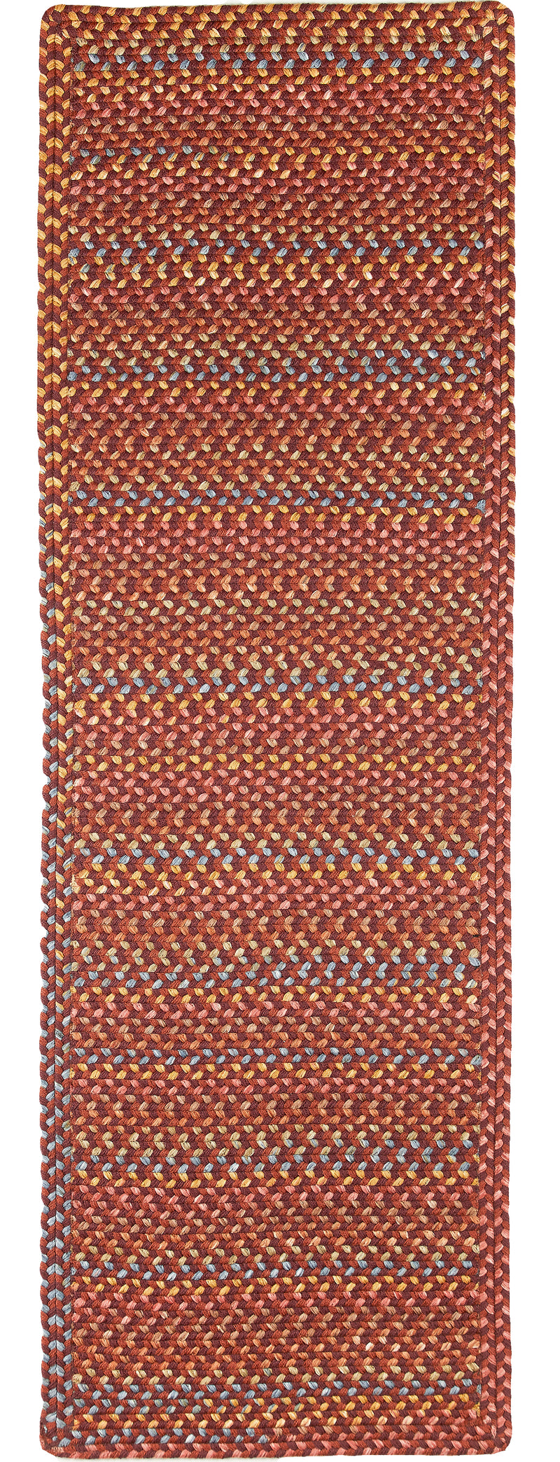 Woodstock Maroon braided indoor rug by Rhody Rug