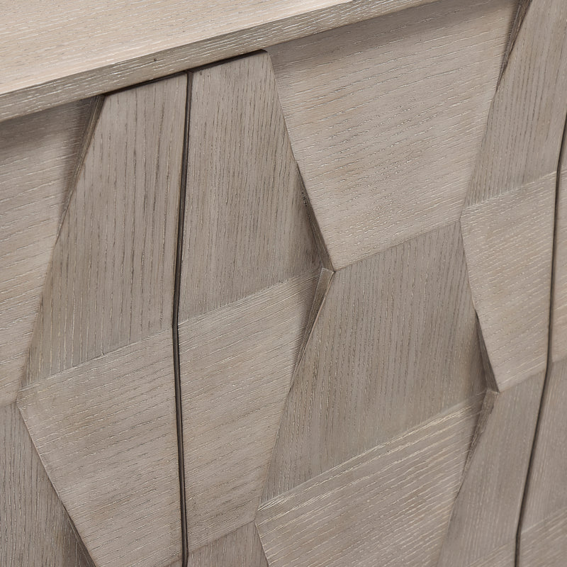Bernhardt Linea Entertainment Console in Cerused Greige Finish