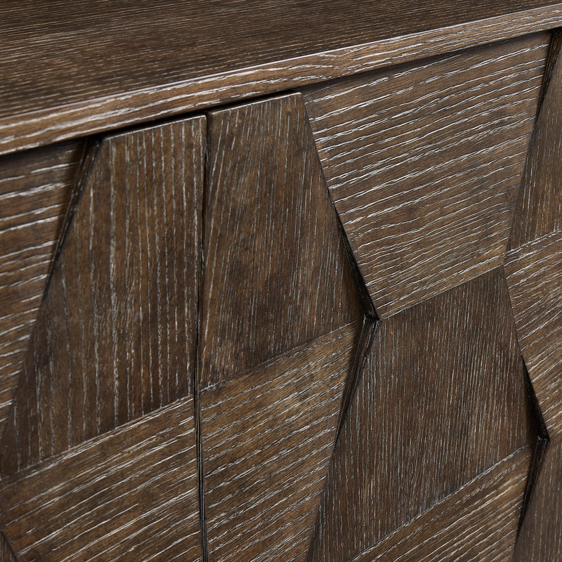 Bernhardt Linea Entertainment Console in Cerused Charcoal Finish