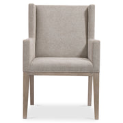Bernhardt Linea Upholstered Arm Chair in Cerused Greige Finish