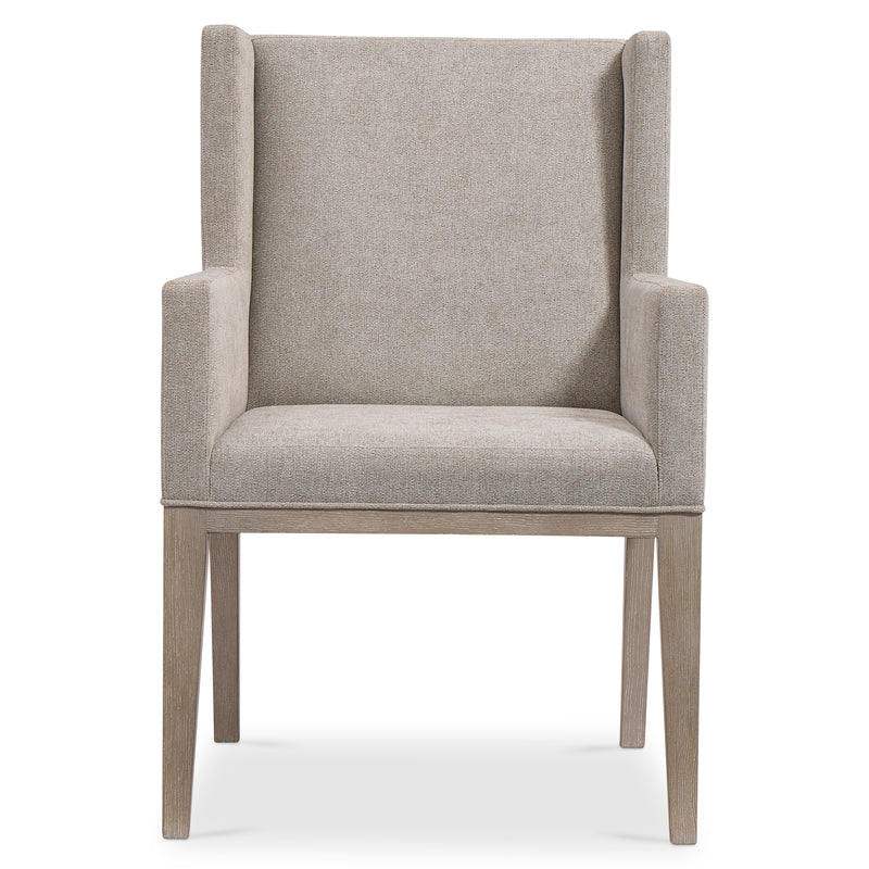 Bernhardt Linea Upholstered Arm Chair in Cerused Greige Finish