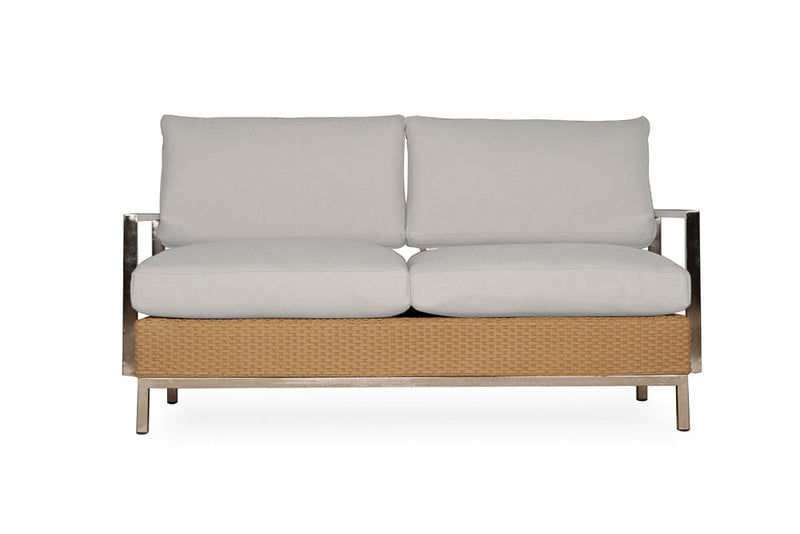 Lloyd Flanders Elements Settee with Stainless Steel Arms and Back