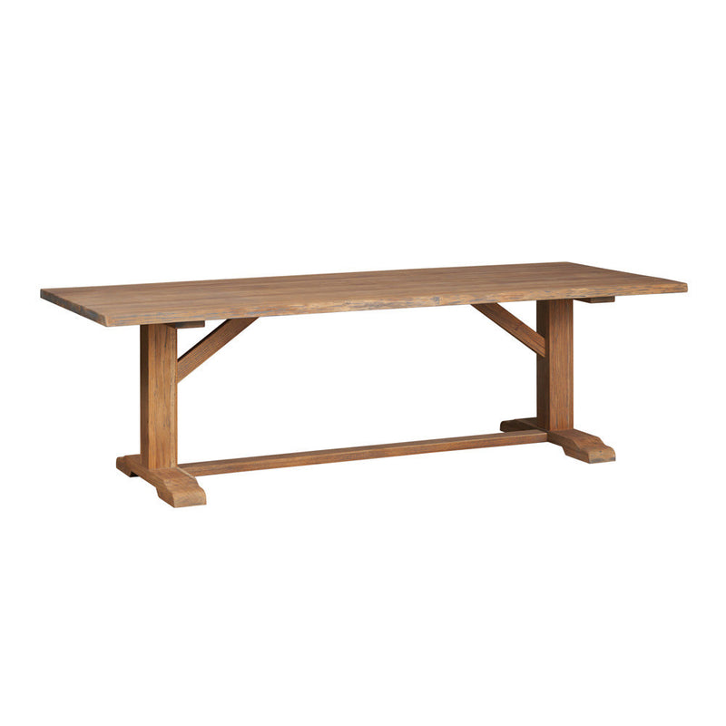 Lloyd Flanders Teak 99” Rectangular Live Edge Dining Table