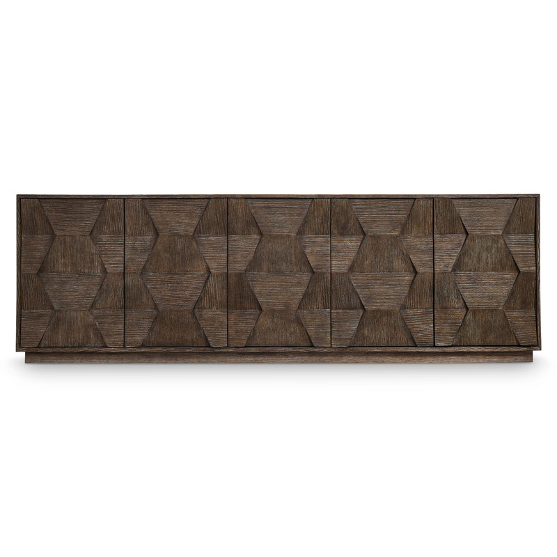 Bernhardt Linea Entertainment Console in Cerused Charcoal Finish