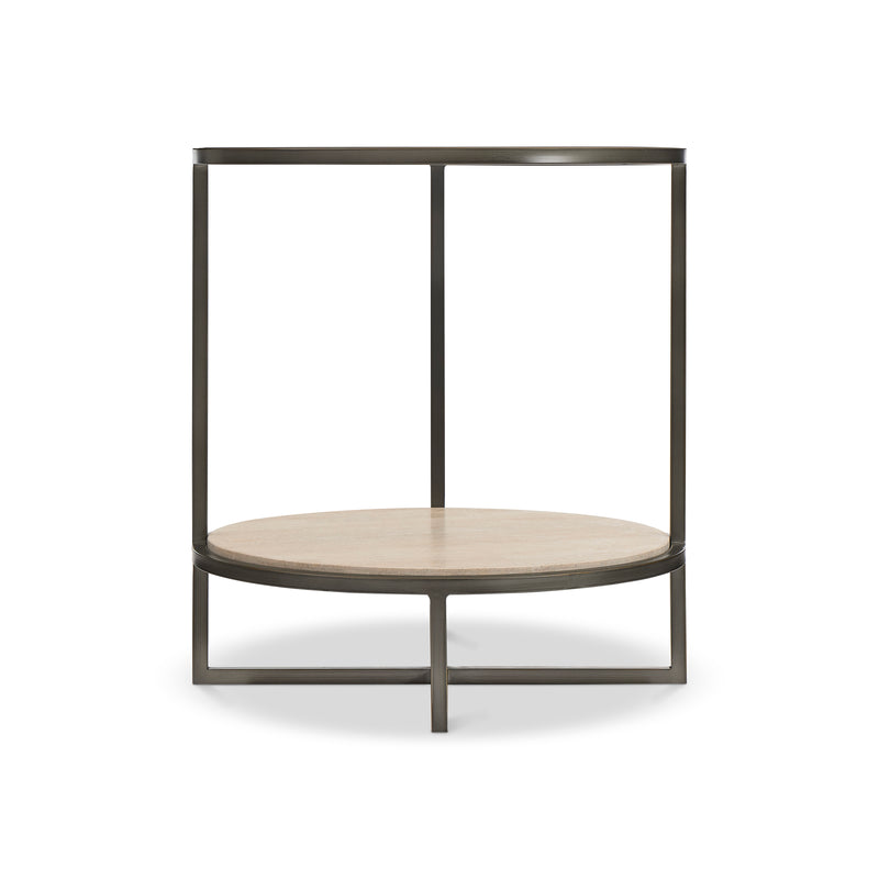 Bernhardt Harlow Metal Round Chairside Table