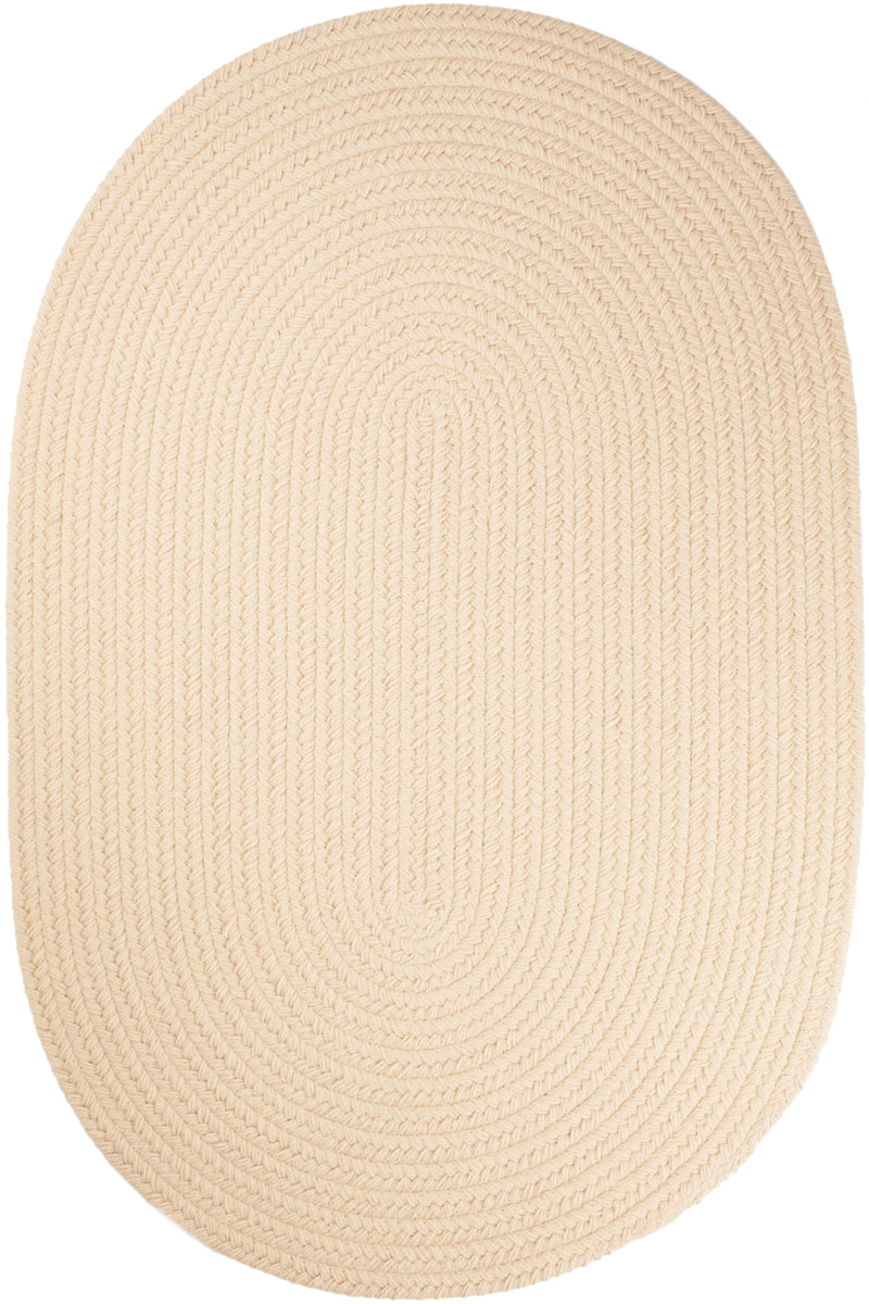 Solid Poly Cream Polypropylene Outdoor Rug