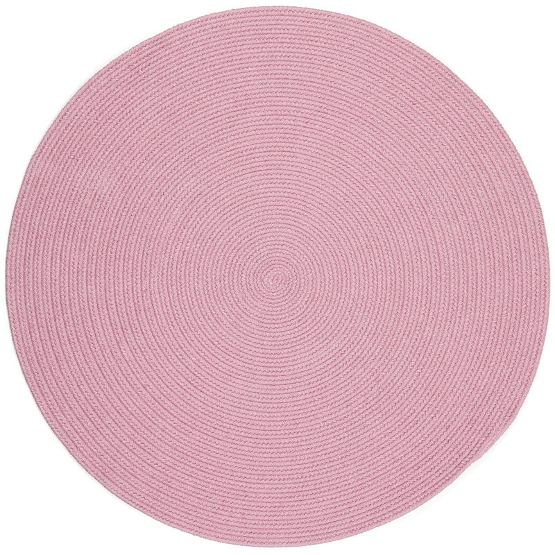 Happy Braids Solid Pink Polypropylene Outdoor Rug