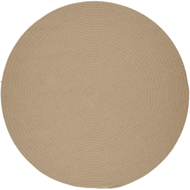 Solid Poly Beige Polypropylene Outdoor Rug