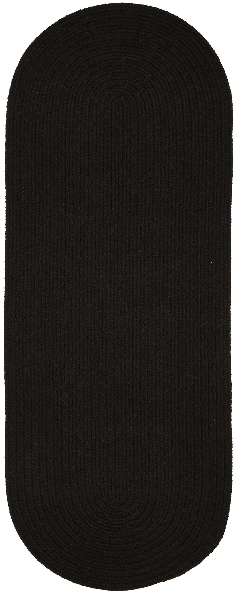 Solid Poly Black Polypropylene Outdoor Rug