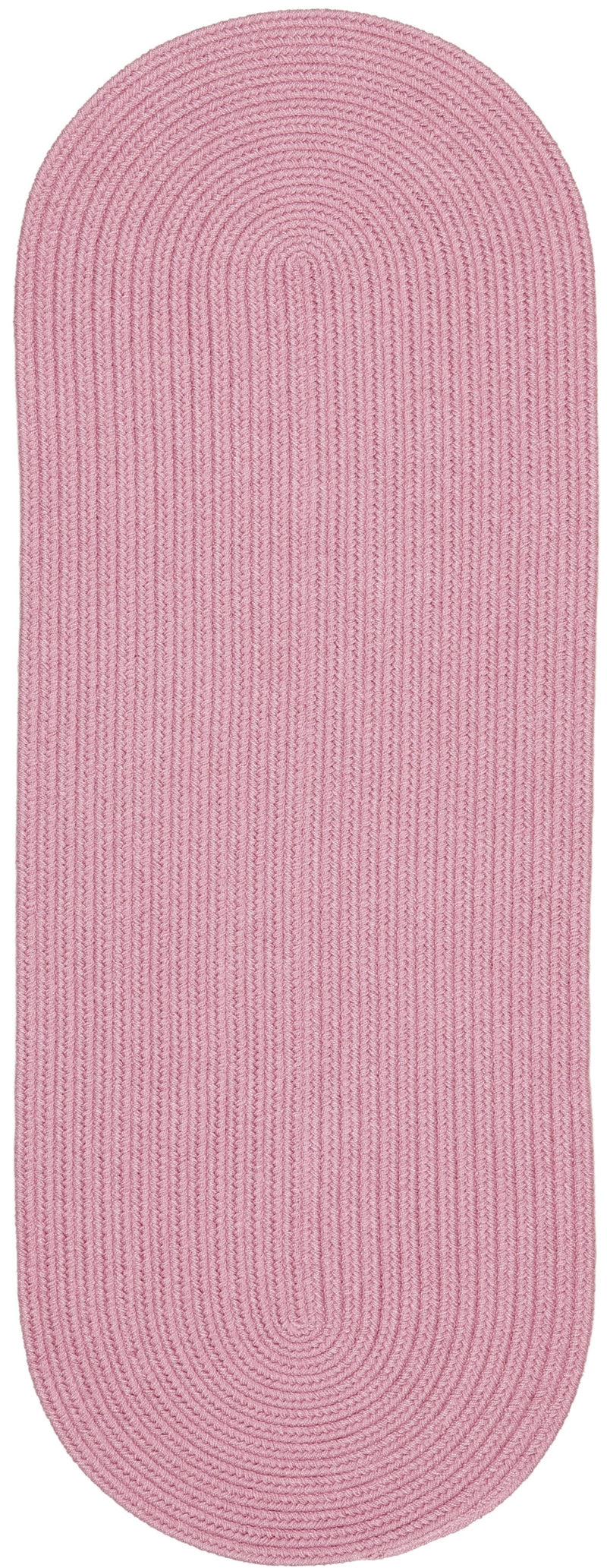 Happy Braids Solid Pink Polypropylene Outdoor Rug