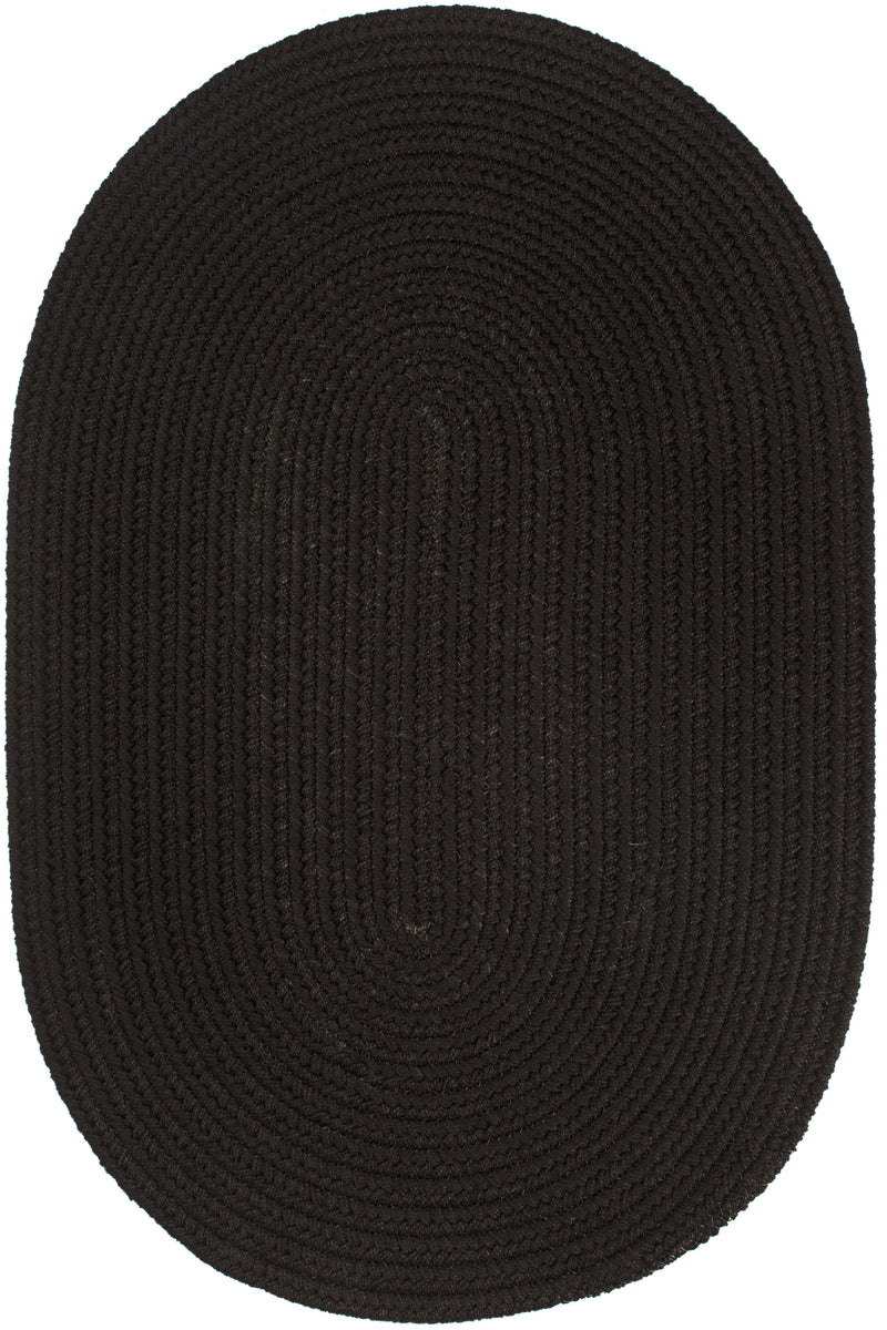 Solid Poly Black Polypropylene Outdoor Rug
