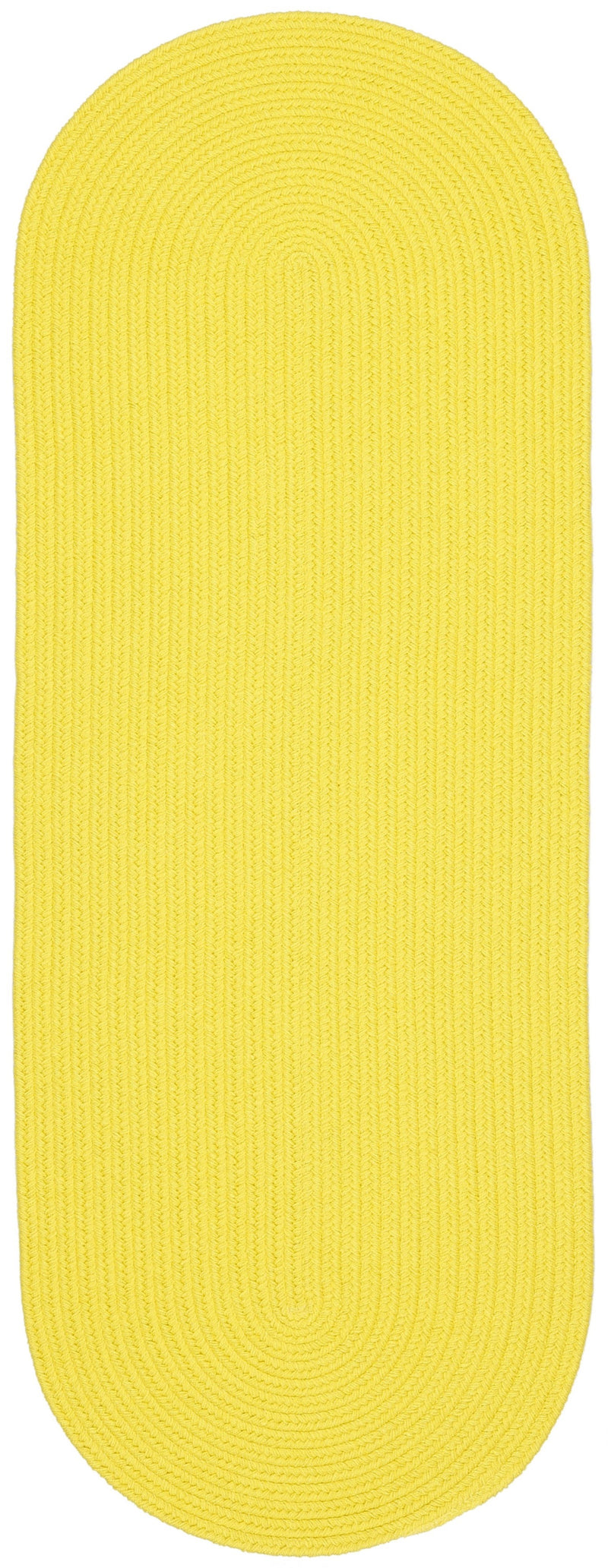 Happy Braids Solid Yellow Polypropylene Outdoor Rug