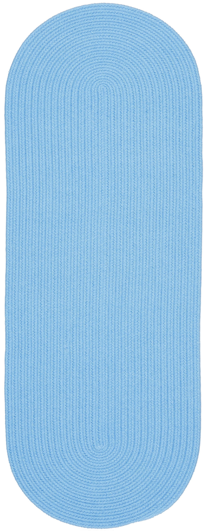 Happy Braids Solid Aqua Blue Polypropylene Outdoor Rug