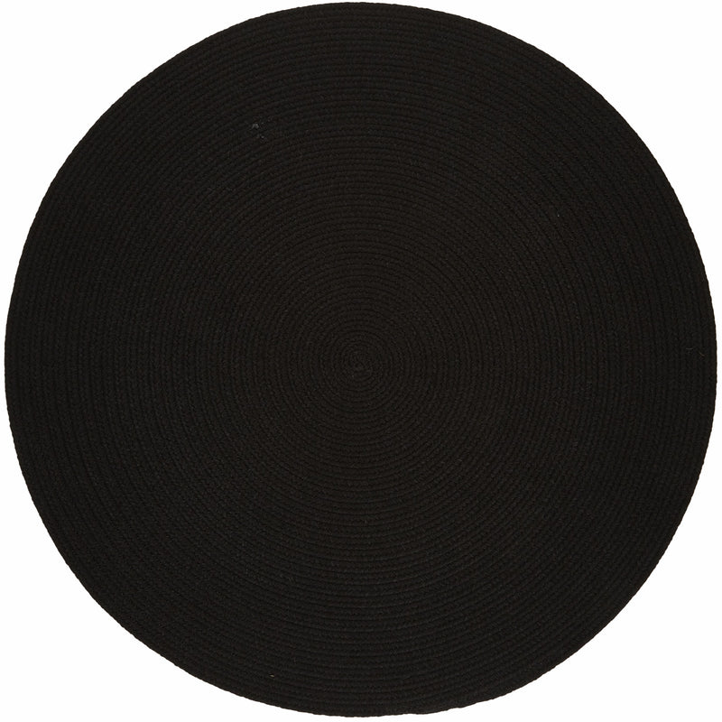 Solid Poly Black Polypropylene Outdoor Rug