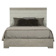 Bernhardt Linea Upholstered Queen Panel Bed with Wooden Footboard and Side Rails