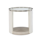 Bernhardt Axiom Round Glass Top Chairside Table