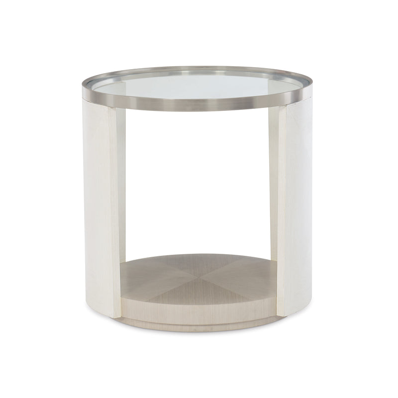 Bernhardt Axiom Round Glass Top Chairside Table