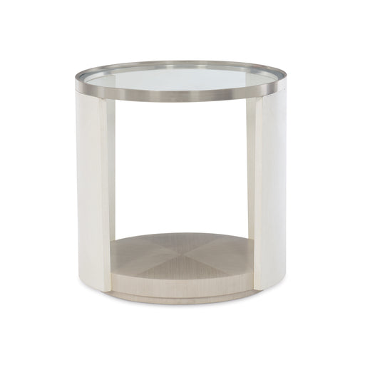 Bernhardt Axiom Round Glass Top Chairside Table