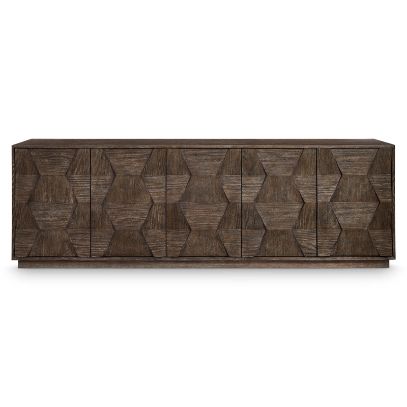 Bernhardt Linea Entertainment Console in Cerused Charcoal Finish