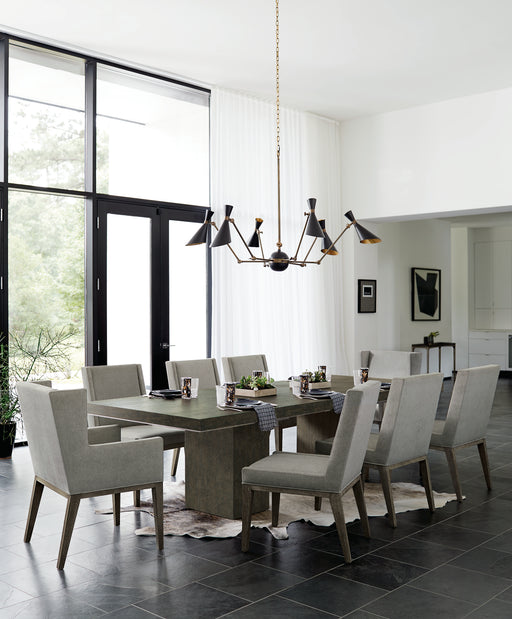 Bernhardt Linea 9-Piece Dining Set in Cerused Charcoal