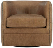 Bernhardt Palazzo Brown Leather Swivel Chair