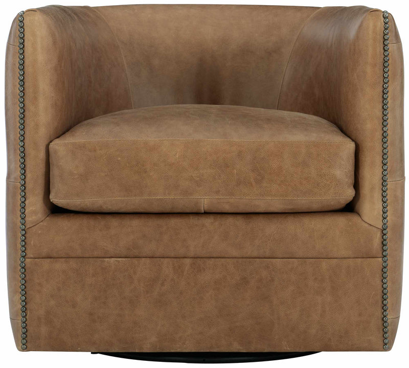 Bernhardt Palazzo Brown Leather Swivel Chair