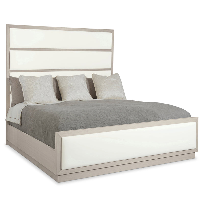 Bernhardt Axiom Queen Panel Bed with Inset Upholstered Panels