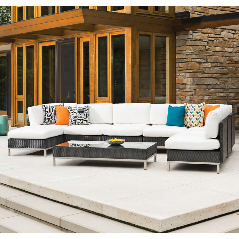 Lloyd Flanders Elements Large Wicker Patio Sectional Set