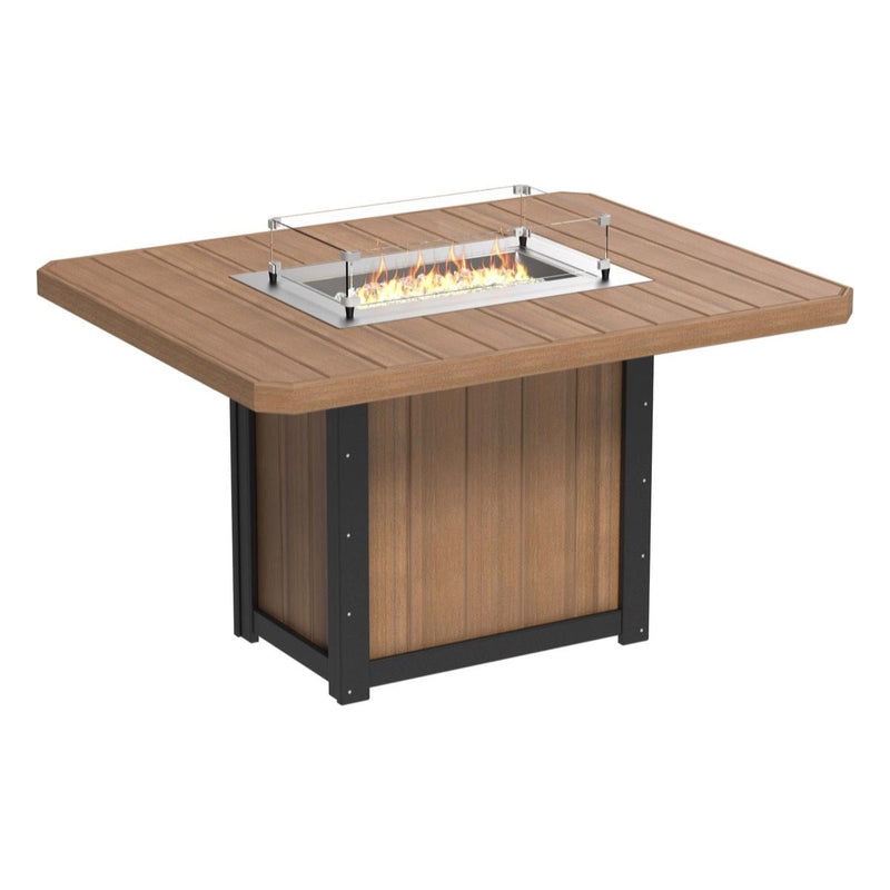 LuxCraft Lumin 62" Outdoor Rectangular Fire Table Bar Height