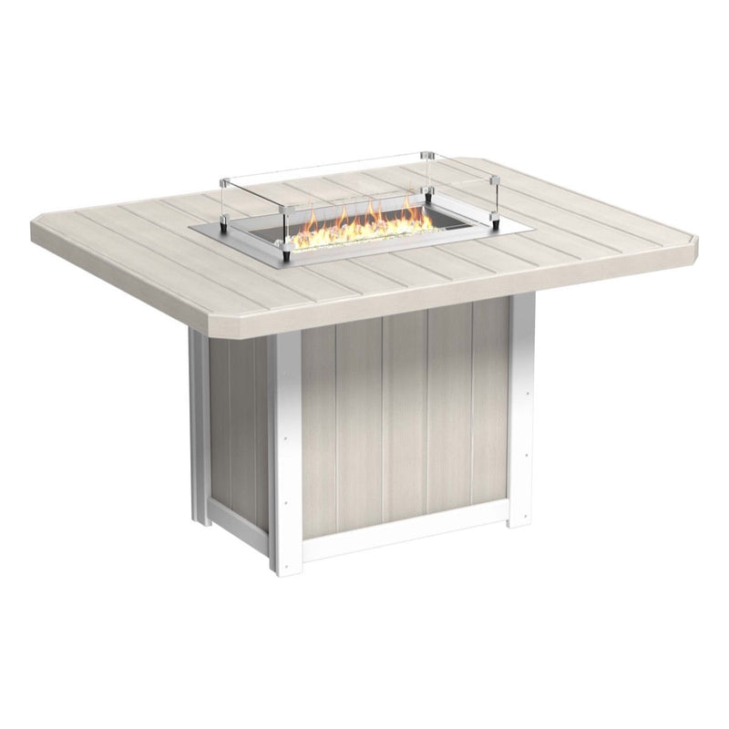 LuxCraft Lumin 62" Outdoor Rectangular Fire Table Bar Height