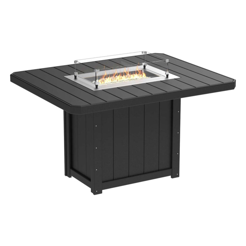 LuxCraft Lumin 62" Outdoor Rectangular Fire Table Bar Height