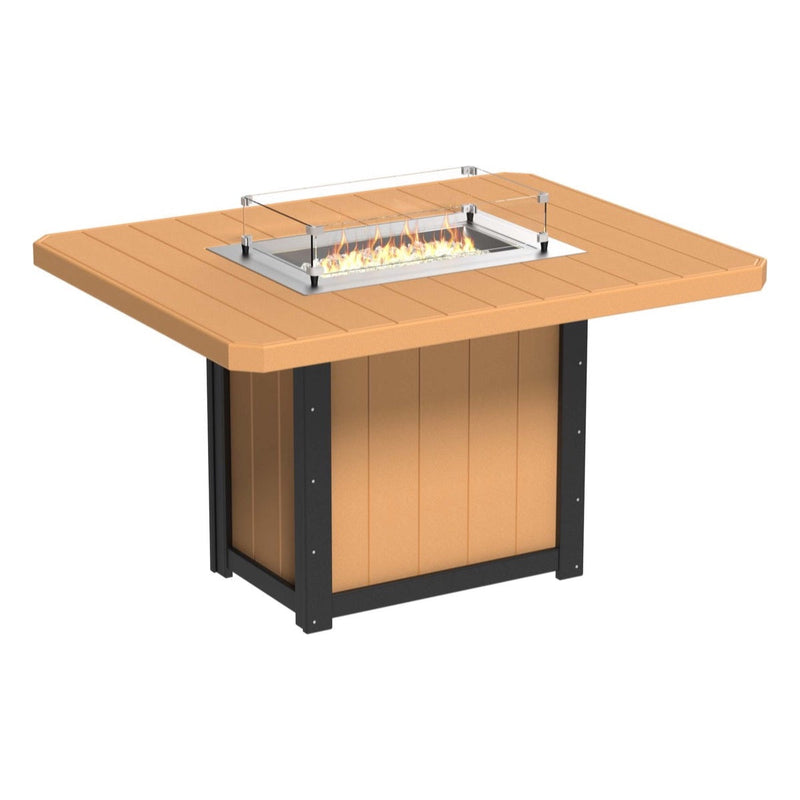 LuxCraft Lumin 62" Outdoor Rectangular Fire Table Bar Height