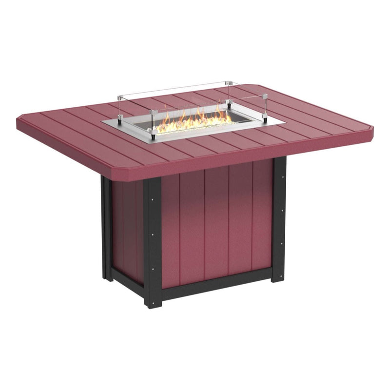 LuxCraft Lumin 62" Outdoor Rectangular Fire Table Bar Height