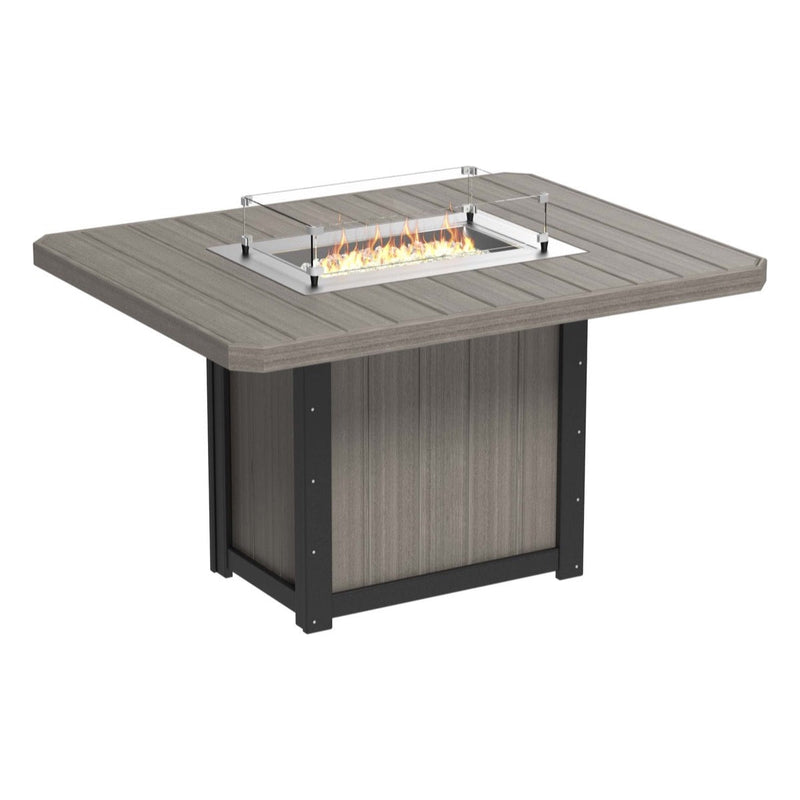 LuxCraft Lumin 62" Outdoor Rectangular Fire Table Bar Height