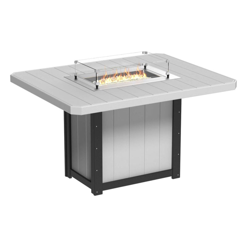 LuxCraft Lumin 62" Outdoor Rectangular Fire Table Bar Height