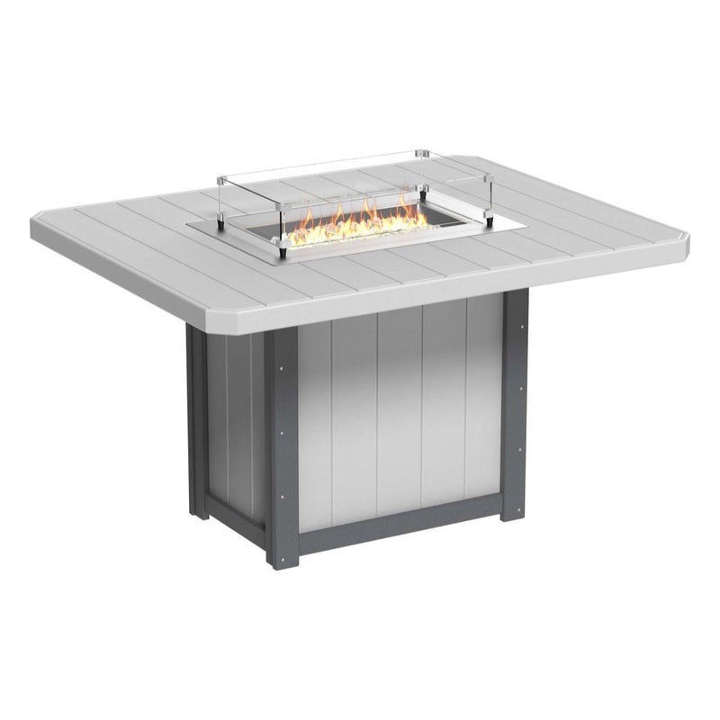 LuxCraft Lumin 62" Outdoor Rectangular Fire Table Bar Height