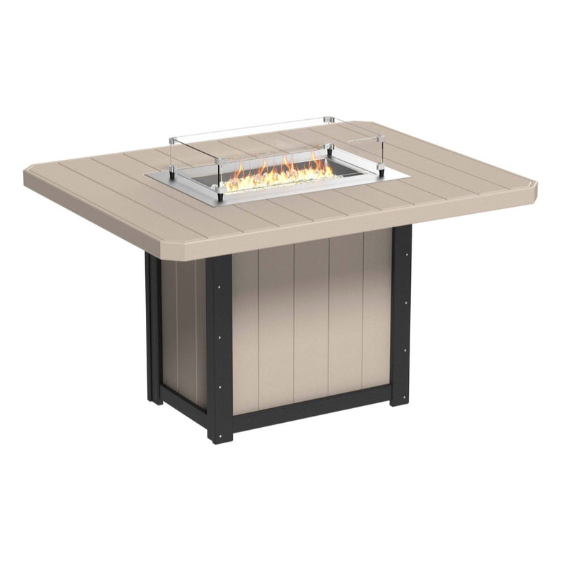 LuxCraft Lumin 62" Outdoor Rectangular Fire Table Bar Height