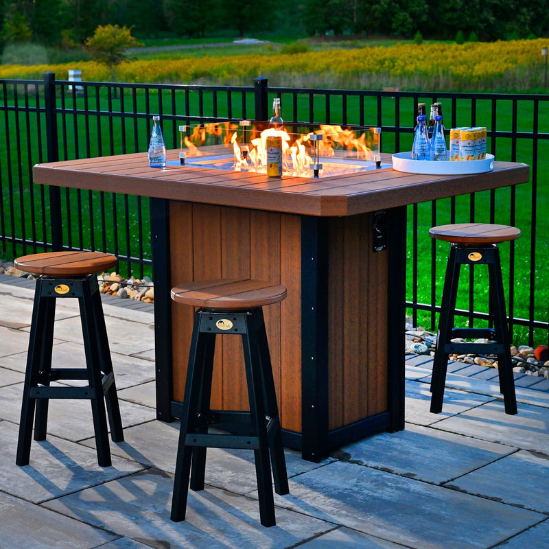 LuxCraft Lumin 62" Outdoor Rectangular Fire Table Bar Height
