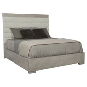 Bernhardt Linea Upholstered Queen Panel Bed with Wooden Footboard and Side Rails