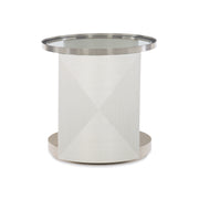 Bernhardt Axiom Round Glass Top Chairside Table
