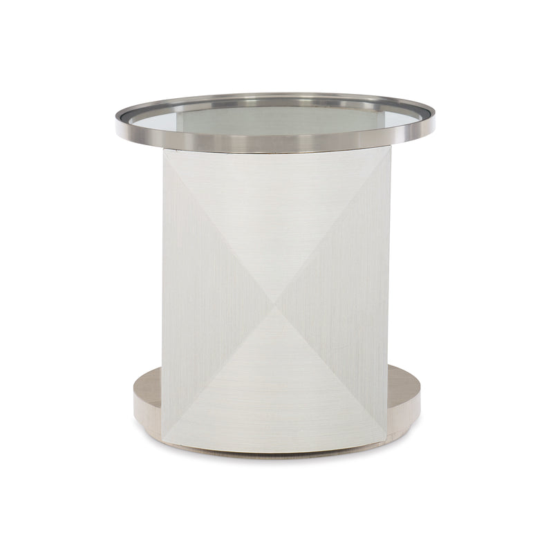 Bernhardt Axiom Round Glass Top Chairside Table