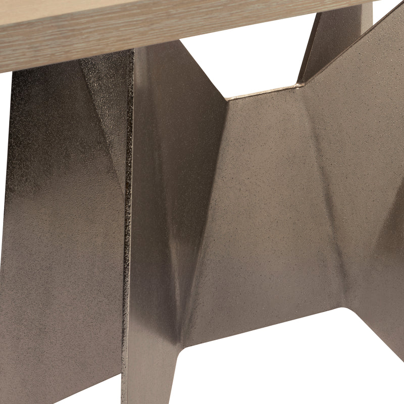 Bernhardt Solaria Console Table with 2 Metal Origami-inspired Bases