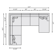 Bernhardt Mila 5-Piece Right Facing Fabric Sectional