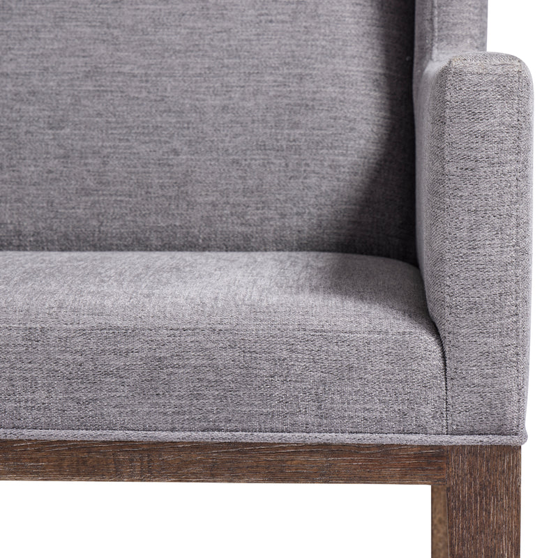 Bernhardt Linea Upholstered Arm Chair in Cerused Charcoal Finish