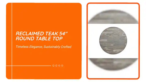 Reclaimed Teak 54" Round Table Top by@Outfy