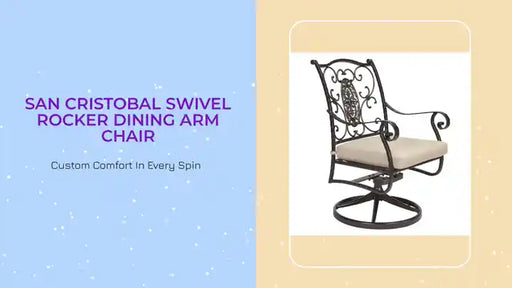 San Cristobal Swivel Rocker Dining Arm Chair by@Outfy