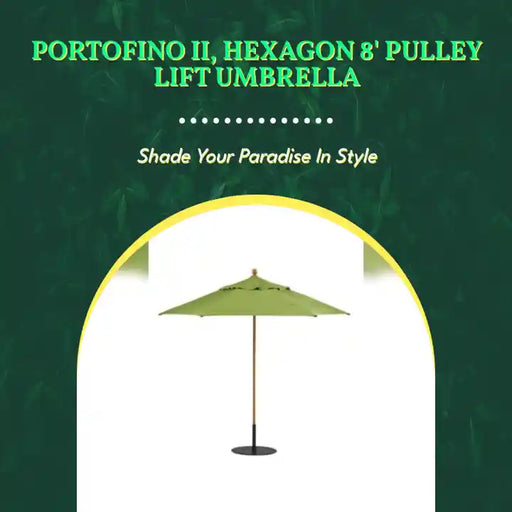 Portofino II, Hexagon 8' Pulley Lift Umbrella by@Outfy